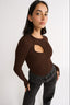 Neve Cutout Long Sleeve Cocoa