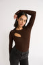 Neve Cutout Long Sleeve Cocoa