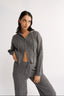 Katie Cable Zip Jacket Charcoal