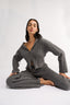 Katie Cable Zip Jacket Charcoal