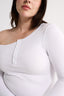 Cobie Off Shoulder Long Sleeve Optic White