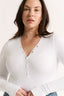 Nola Henley Long Sleeve Bodysuit Optic White