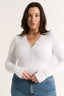 Nola Henley Long Sleeve Bodysuit Optic White