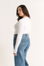 Nola Henley Long Sleeve Bodysuit Optic White