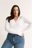 Nola Henley Long Sleeve Bodysuit Optic White