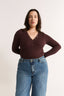 Nola Henley Long Sleeve Bodysuit Cabernet