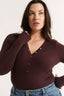 Nola Henley Long Sleeve Bodysuit Cabernet