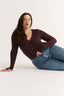 Nola Henley Long Sleeve Bodysuit Cabernet