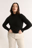 Carina Mock Neck Long Sleeve Black