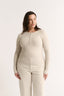 Carina Henley Long Sleeve Oatmeal Marle