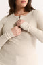 Carina Henley Long Sleeve Oatmeal Marle