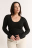 Nina Scoop Long Sleeve Black