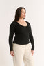 Nina Scoop Long Sleeve Black