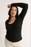 Nina Scoop Long Sleeve Black