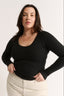 Nina Scoop Long Sleeve Black