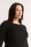 Carina Henley Long Sleeve Black