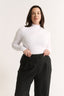Carina Mock Neck Long Sleeve Optic White