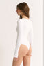 Nola Henley Long Sleeve Bodysuit Optic White