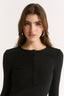 Carina Henley Long Sleeve Black