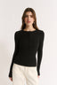 Carina Henley Long Sleeve Black