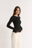 Carina Henley Long Sleeve Black
