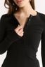 Carina Henley Long Sleeve Black