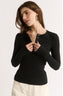 Carina Henley Long Sleeve Black