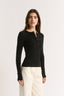 Carina Henley Long Sleeve Black