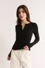 Carina Henley Long Sleeve Black