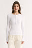 Carina Henley Long Sleeve Optic White
