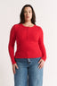 Carina Henley Long Sleeve Radiant Red