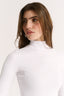 Carina Mock Neck Long Sleeve Optic White