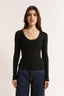 Nina Scoop Long Sleeve Black