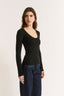 Nina Scoop Long Sleeve Black
