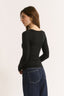 Nina Scoop Long Sleeve Black