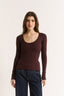 Nina Scoop Long Sleeve Cabernet