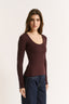 Nina Scoop Long Sleeve Cabernet