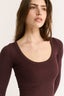 Nina Scoop Long Sleeve Cabernet