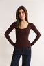 Nina Scoop Long Sleeve Cabernet