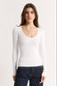 Nina Scoop Long Sleeve Optic White