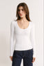 Nina Scoop Long Sleeve Optic White