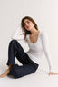 Nina Scoop Long Sleeve Optic White