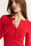 Carina Henley Long Sleeve Radiant Red