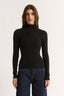 Carina Mock Neck Long Sleeve Black