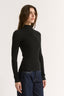 Carina Mock Neck Long Sleeve Black