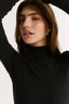 Carina Mock Neck Long Sleeve Black