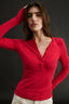 Carina Henley Long Sleeve Radiant Red