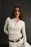 Carina Henley Long Sleeve Oatmeal Marle
