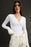 Nola Henley Long Sleeve Bodysuit Optic White