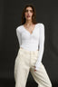 Nola Henley Long Sleeve Bodysuit Optic White